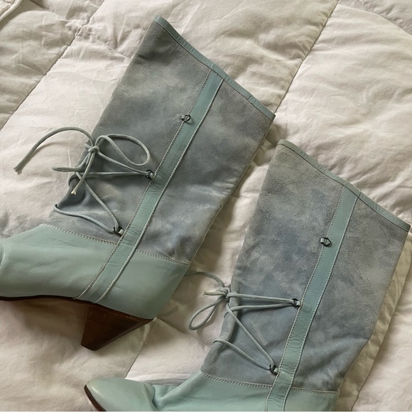 Vintage Francesca Martello blue leather boots - Picture 5 of 8